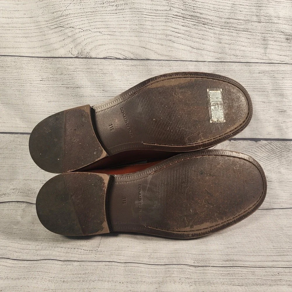 Donald Pliner Miles Men's Size 11.5 M Soft Tumble Leather Loafers Brown Cognac
